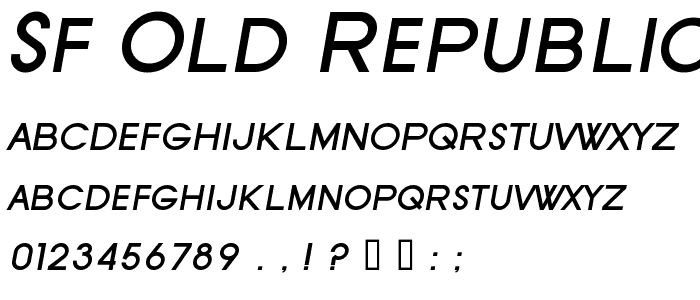 SF Old Republic SC Bold Italic font